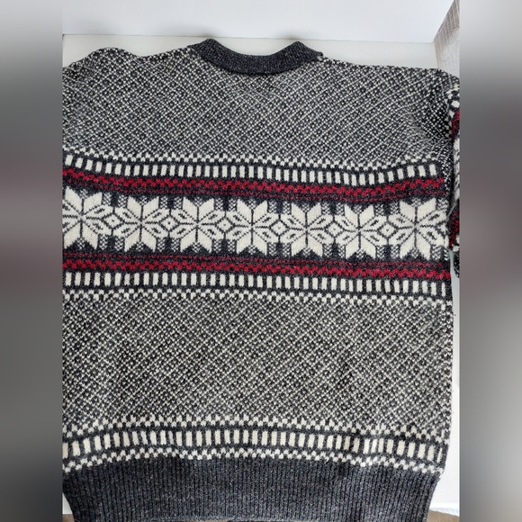 VTG 100% Wool SZ Med 1/4 Zip Nordic Winter Snowflake Ski Y2K Squaw Valley - Picture 7 of 16